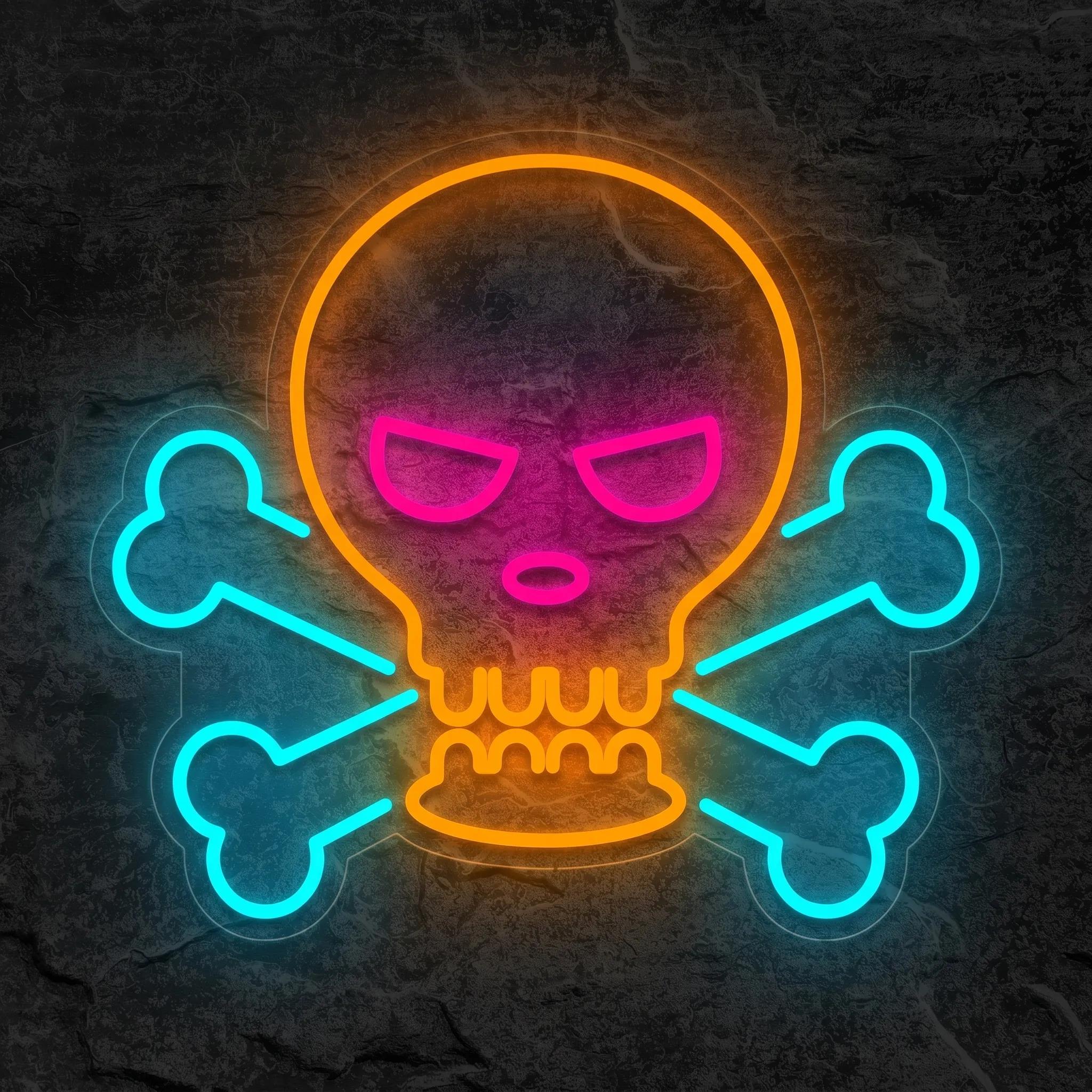 Néon Crâne Et Os - Néon personnalisé NeonStar