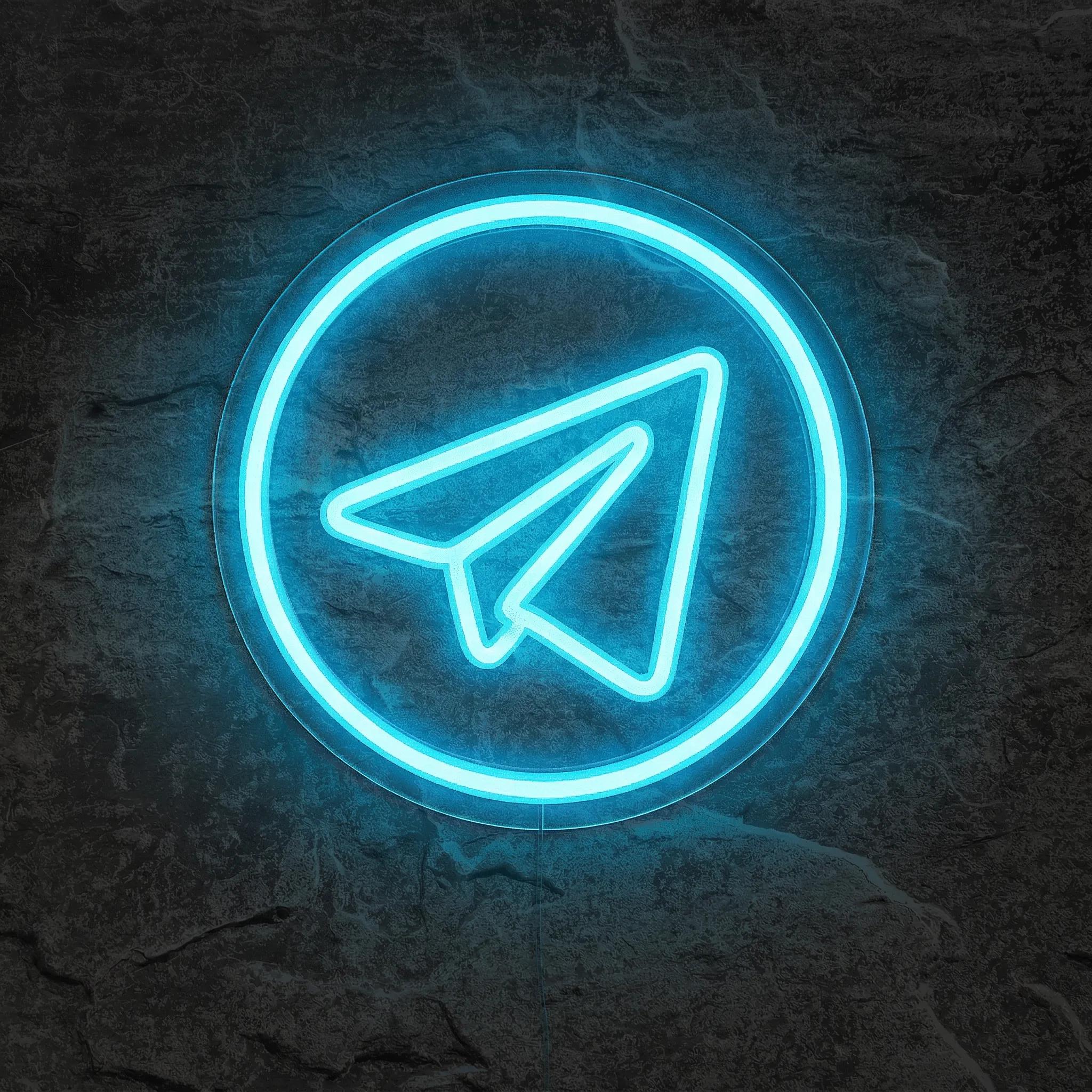 Néon Logo Telegram - Néon personnalisé NeonStar