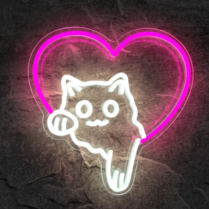 Néon Chat Cœur - Néon personnalisé NeonStar