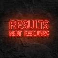 Miniature Néon Results Not Excuses - Néon personnalisé