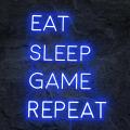 Miniature Néon Eat Sleep Game Repeat - Néon personnalisé