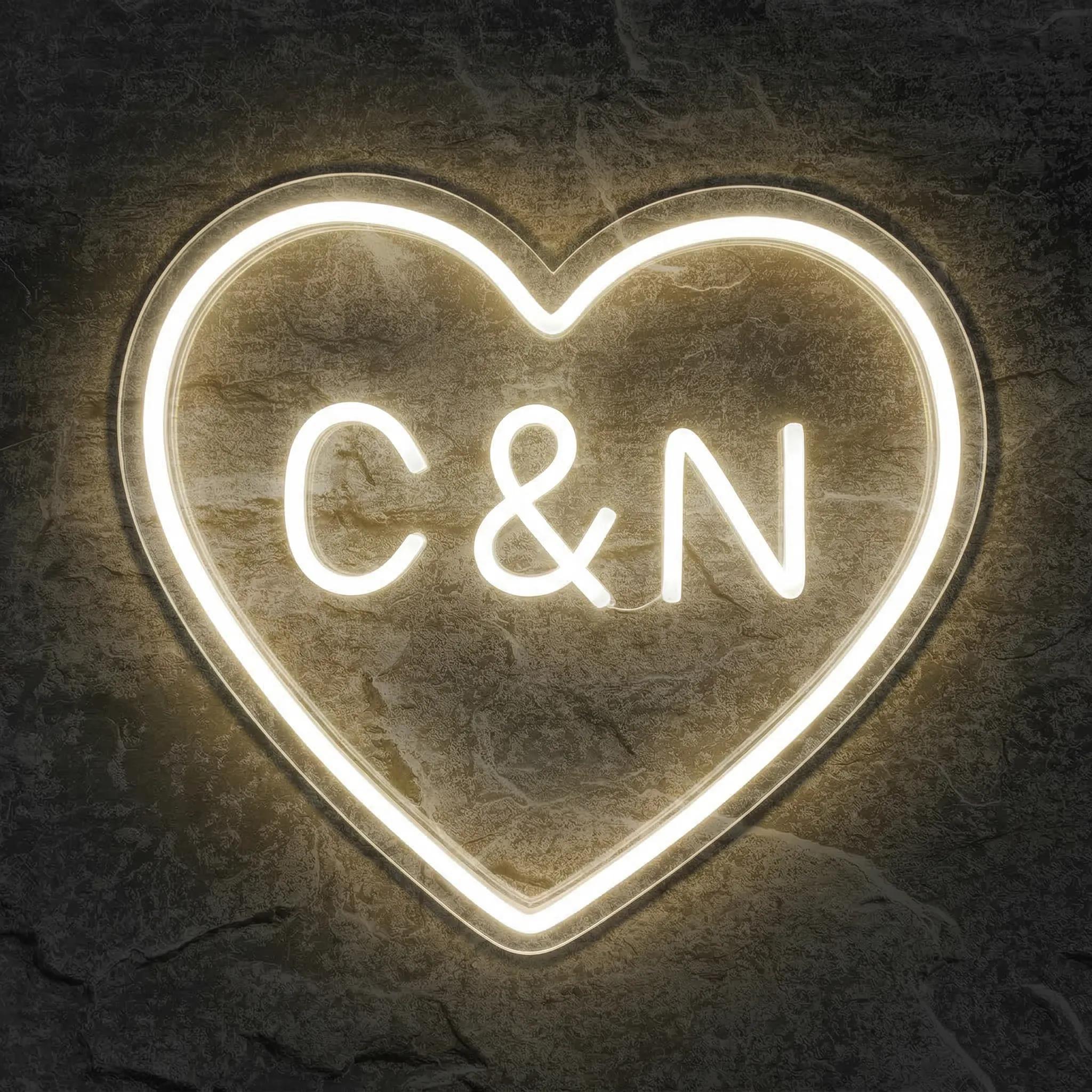 Néon Cœur & Initiales - Néon personnalisé NeonStar