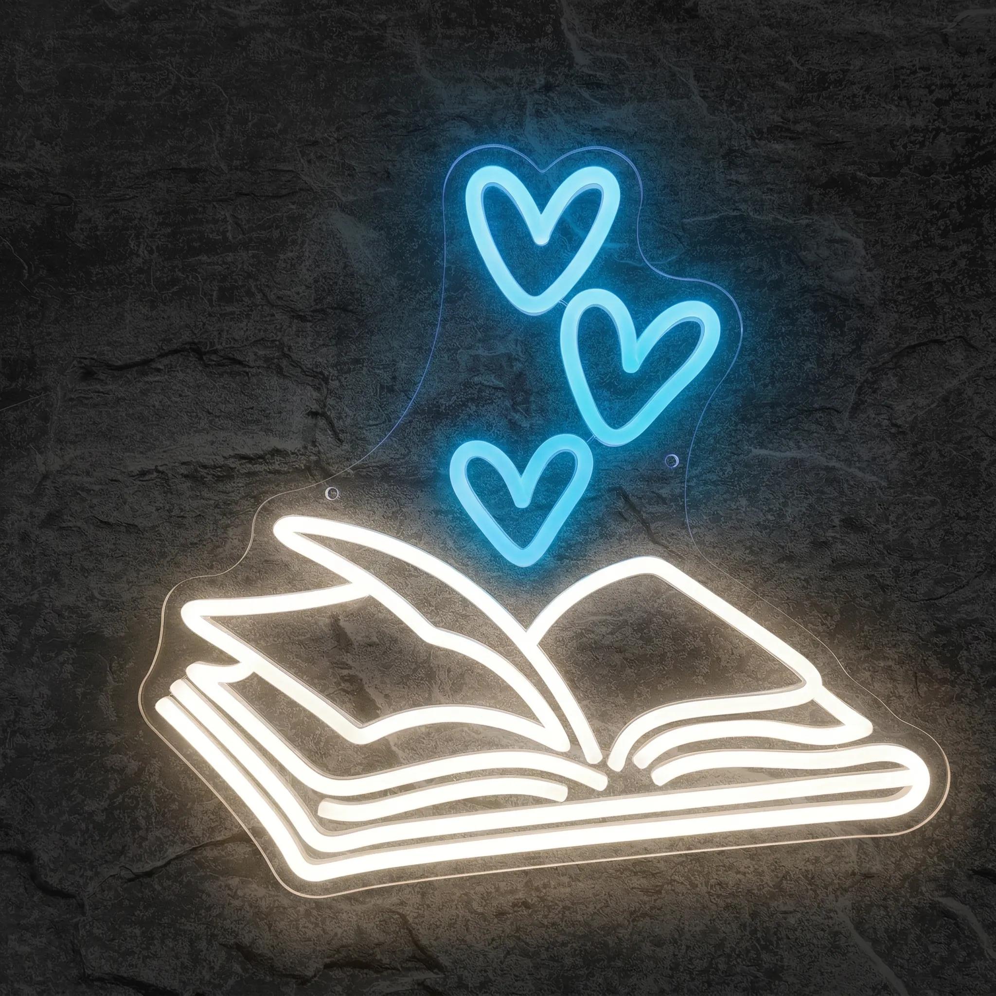 Néon Livre Coeurs - Néon personnalisé NeonStar