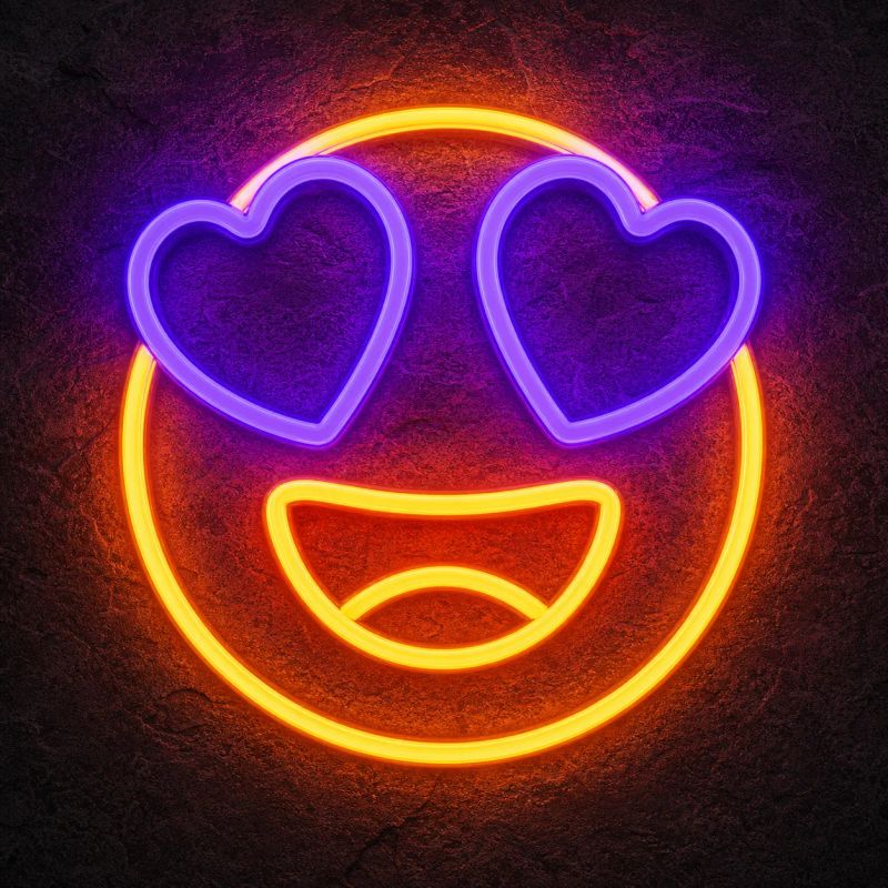 Néon Heart Eyes Emoji - Néon personnalisé NeonStar