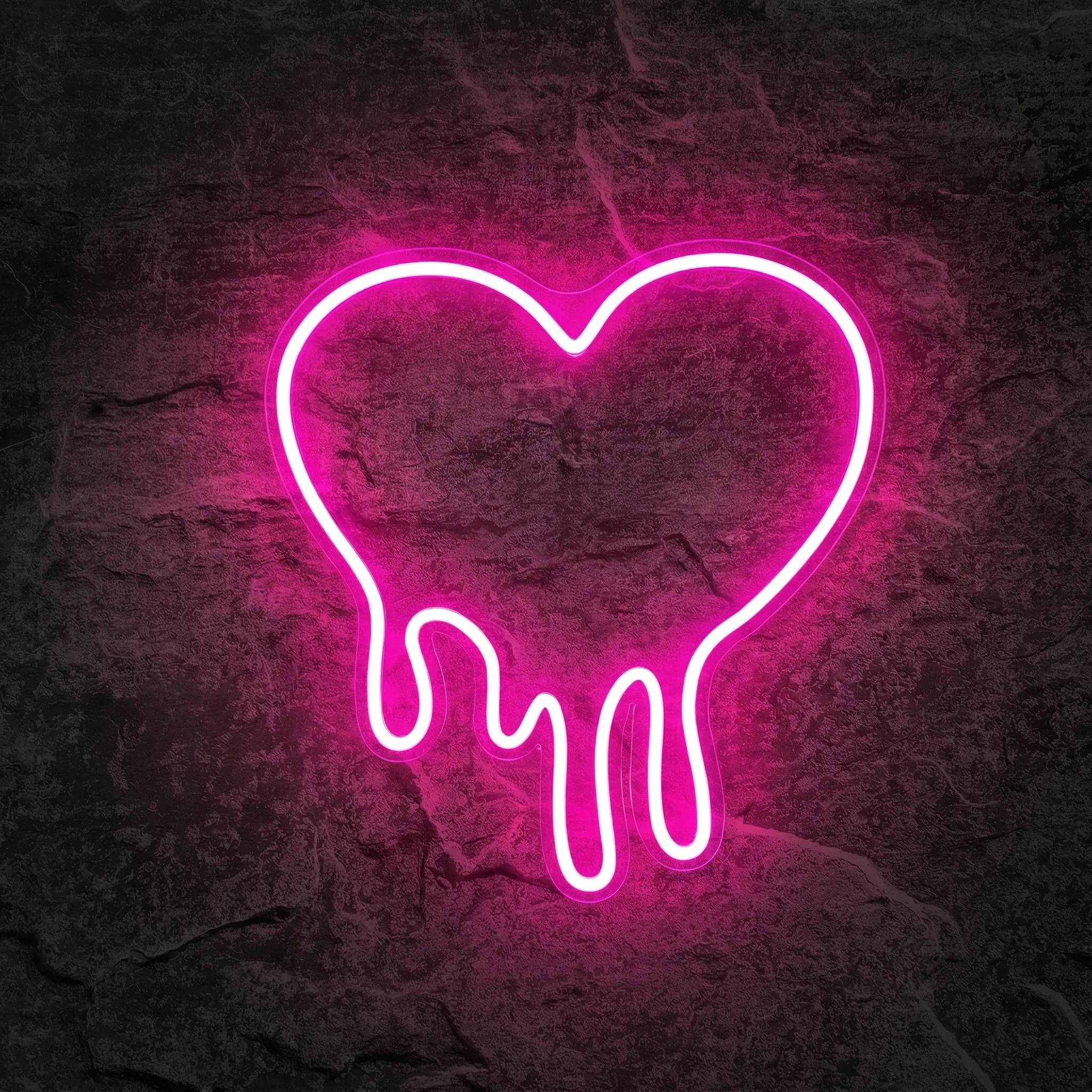Néon Cœur Dripping - Néon personnalisé NeonStar