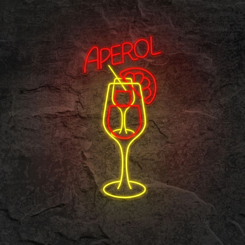 Néon Bar Aperol Et Gobelet Verre - Néon personnalisé NeonStar