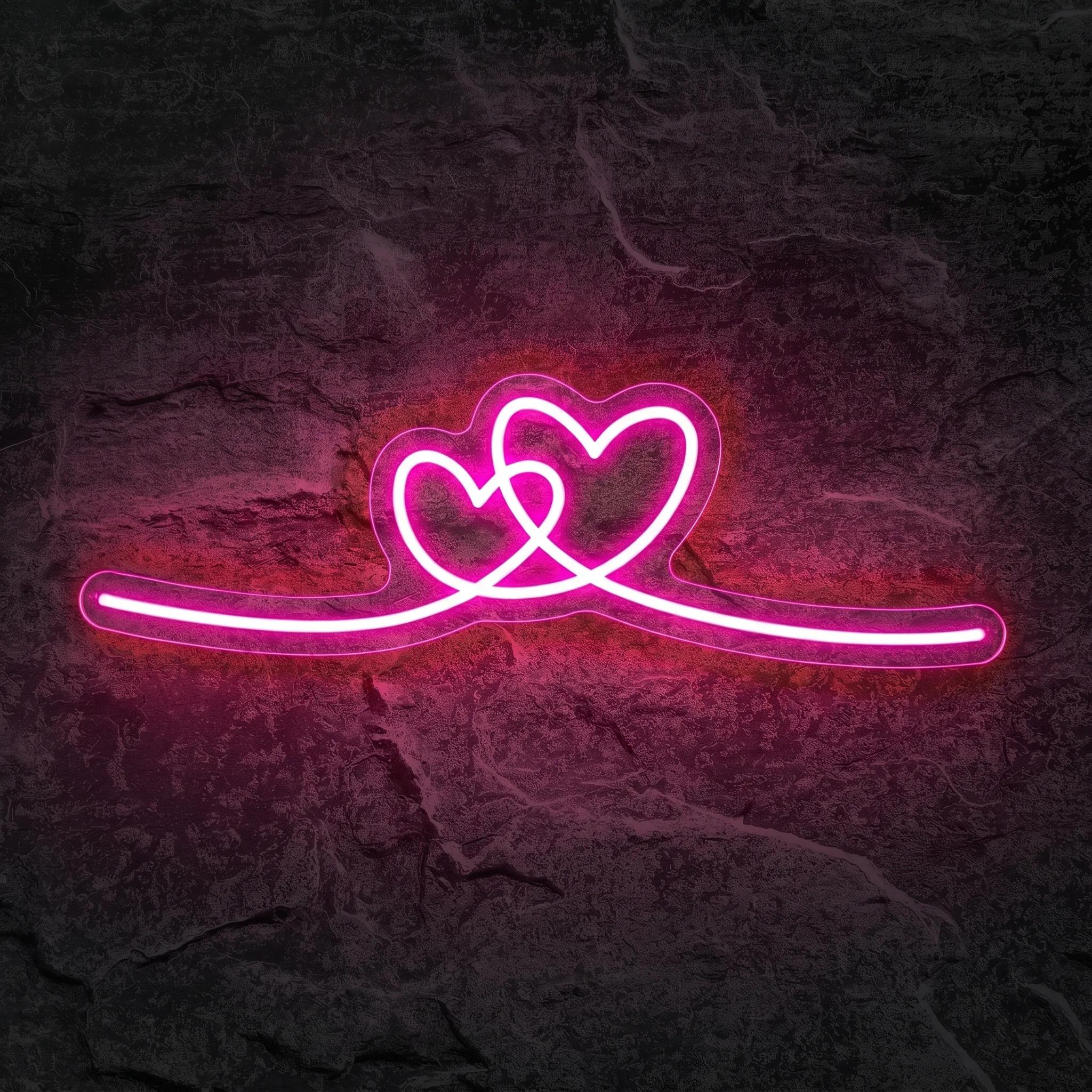 Néon Cœur Double - Néon personnalisé NeonStar