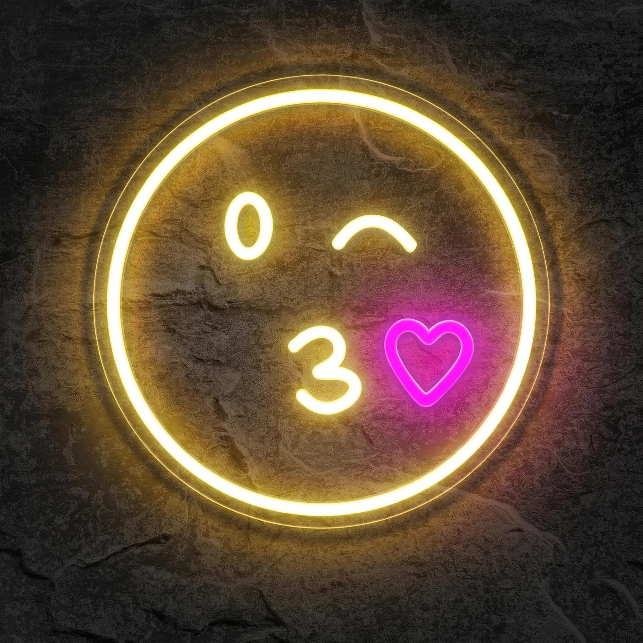 Néon Smiley Bisous - Néon personnalisé NeonStar