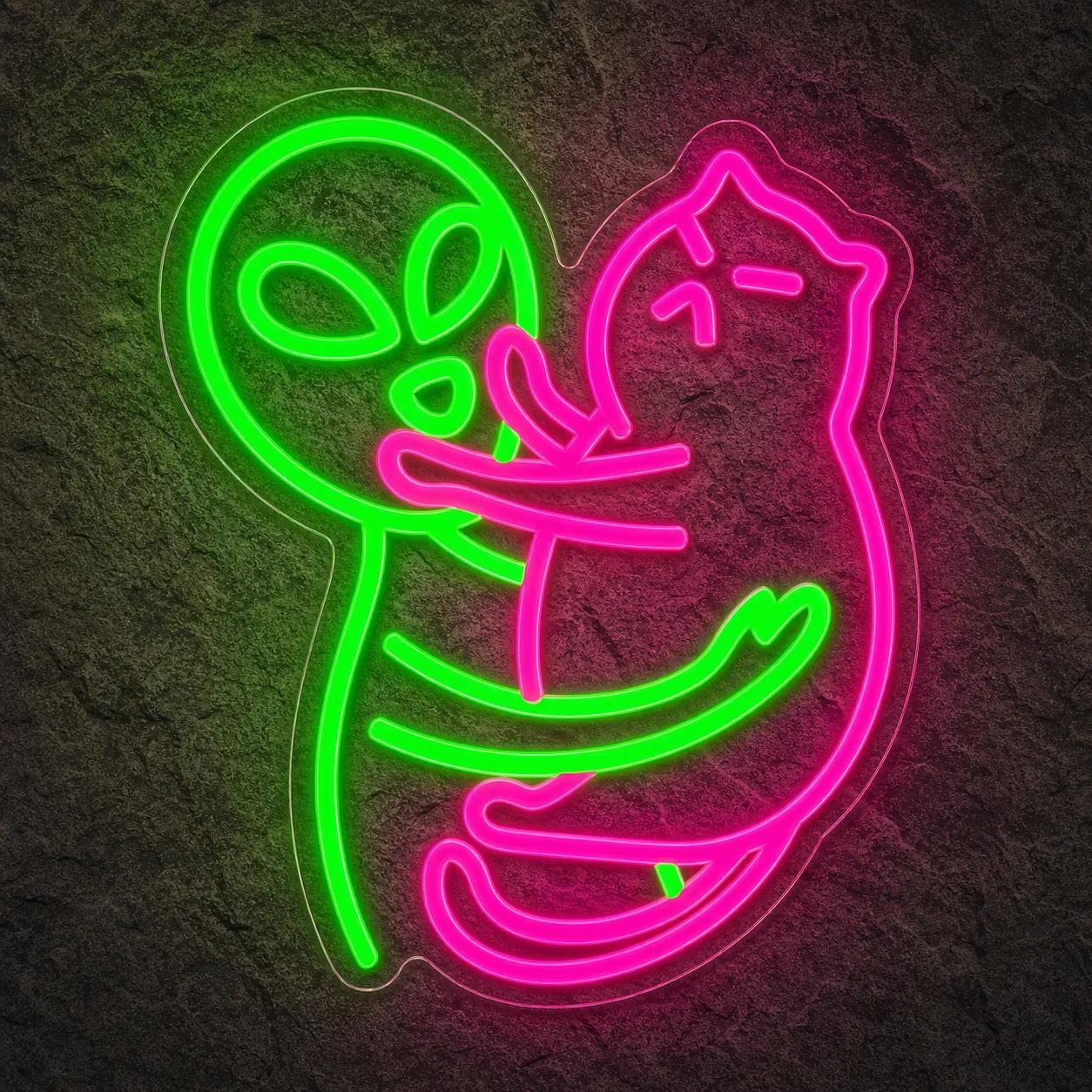 Néon Alien Chat - Néon personnalisé NeonStar