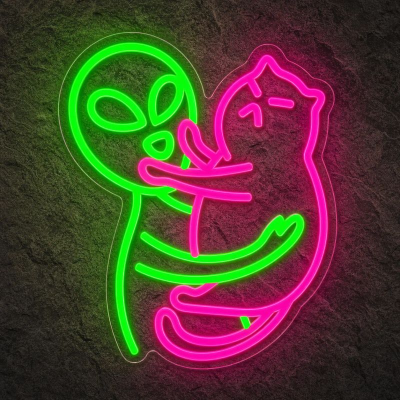 Néon Alien Chat - Néon personnalisé NeonStar
