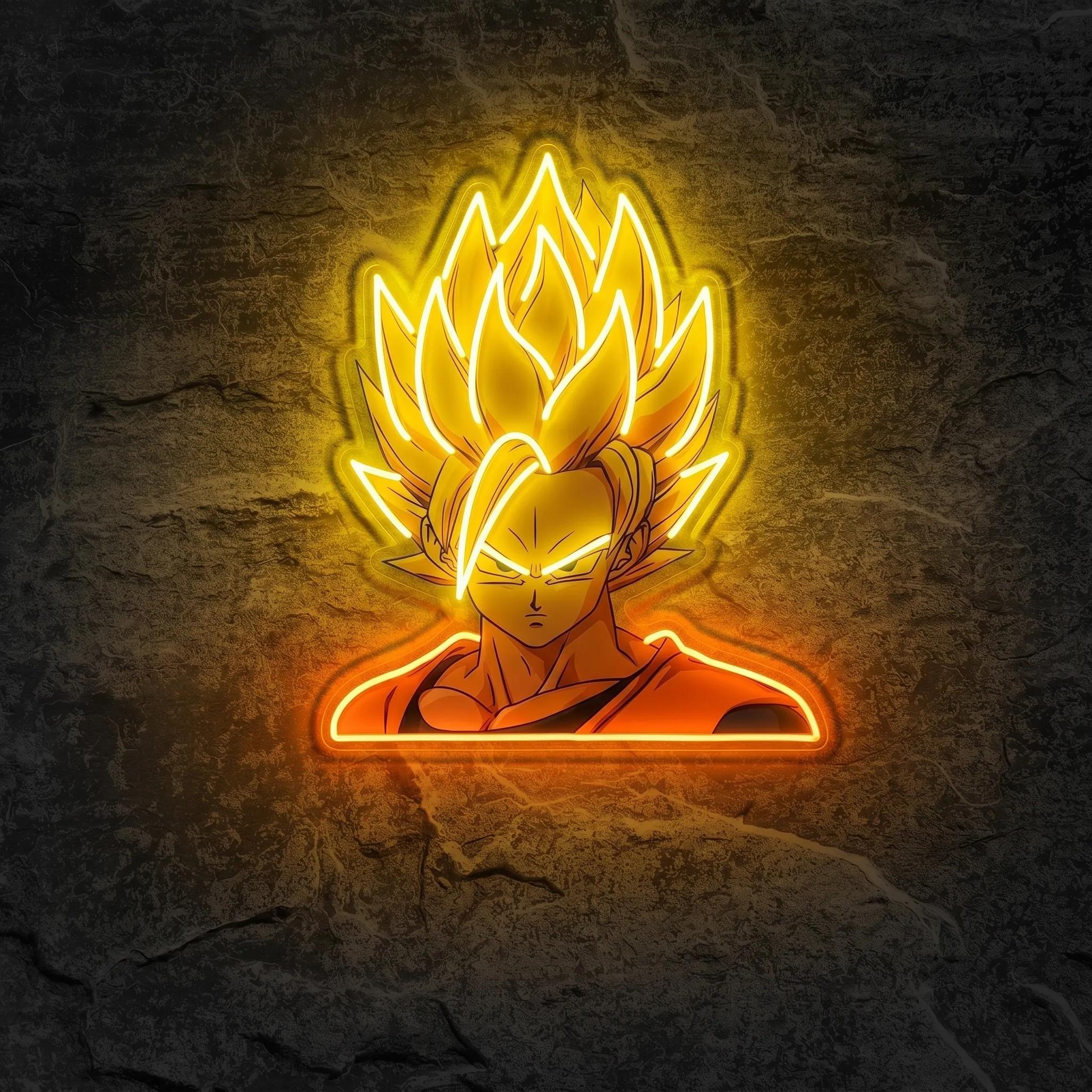 Néon Guerrier Manga Son Goku - Néon personnalisé NeonStar