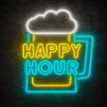 Miniature Néon Happy Hour Biere - Néon personnalisé