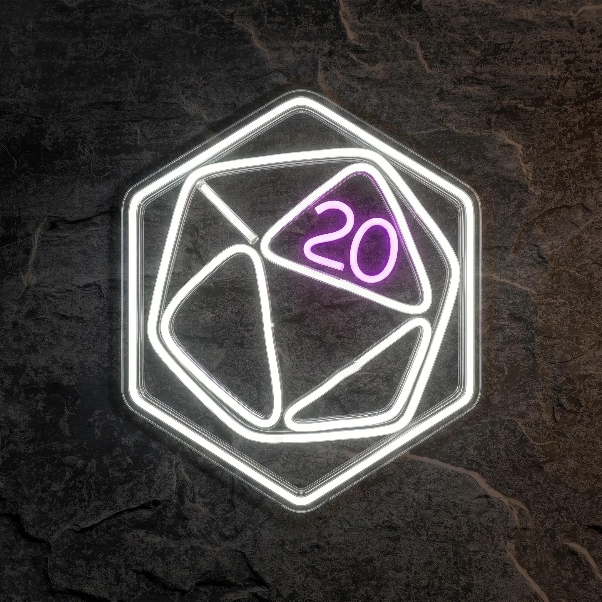 Néon D20 Donjons & Dragons - Néon personnalisé NeonStar