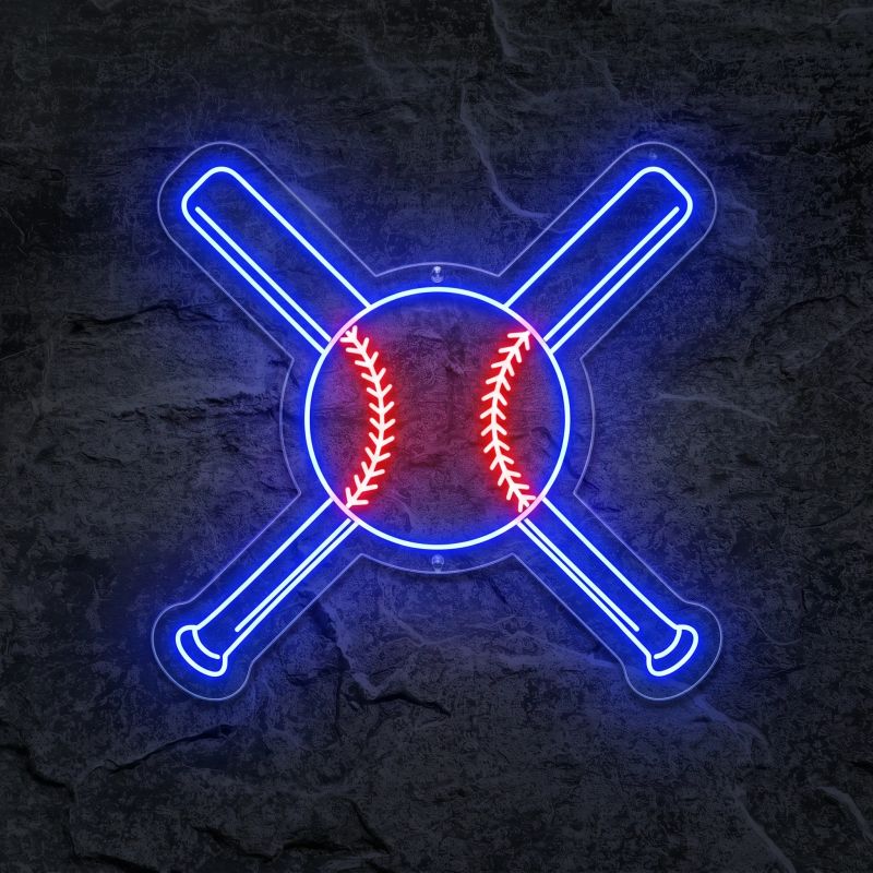 Néon Baseball Battes Croisées avec Balle - Néon personnalisé NeonStar
