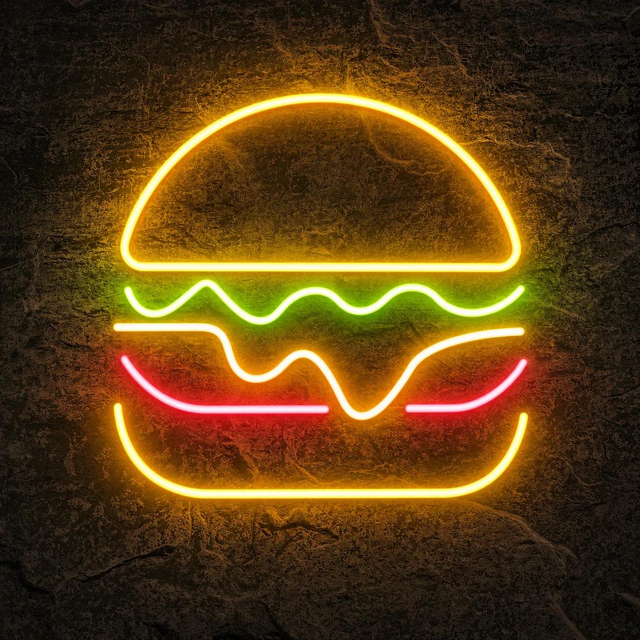 Néon Burger Fast Food - Néon personnalisé NeonStar