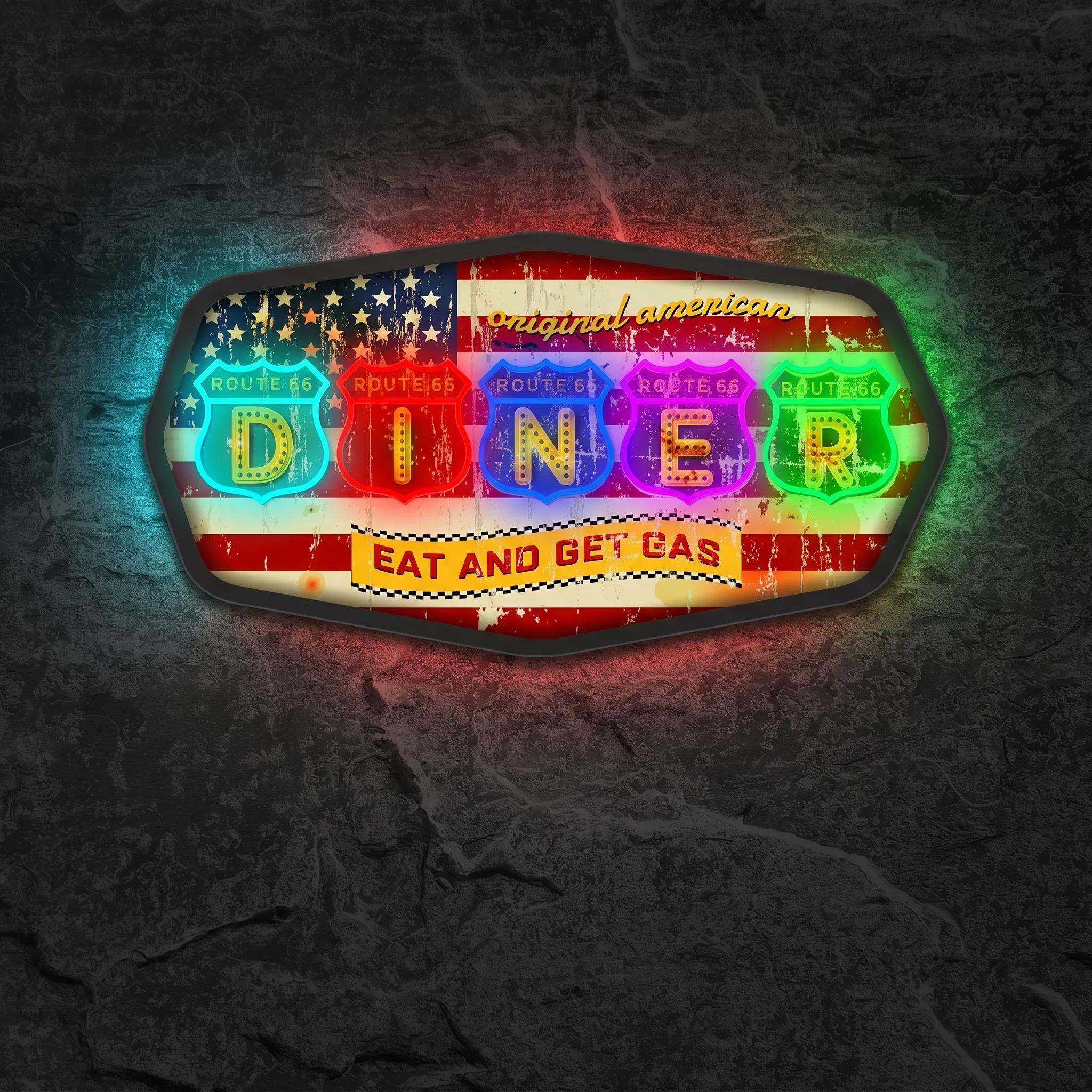 Néon Retro Route Diner - Néon personnalisé NeonStar