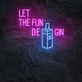 Miniature Néon Let Fun Be Gin Bouteille Bar - Néon personnalisé