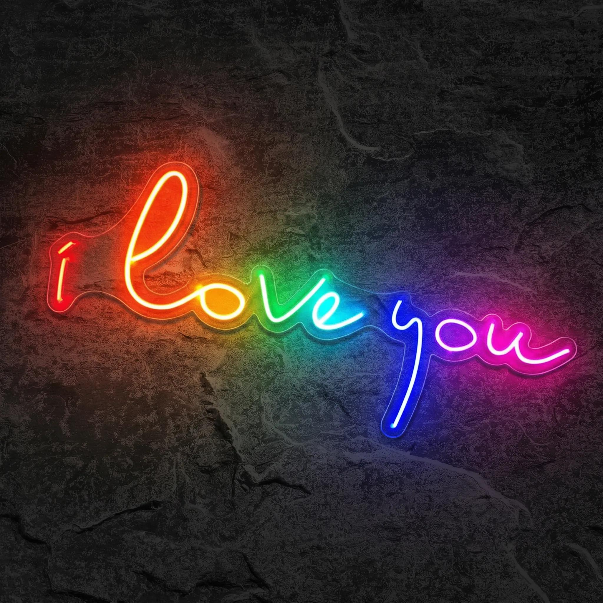 Néon I Love You Multicolore - Néon personnalisé NeonStar