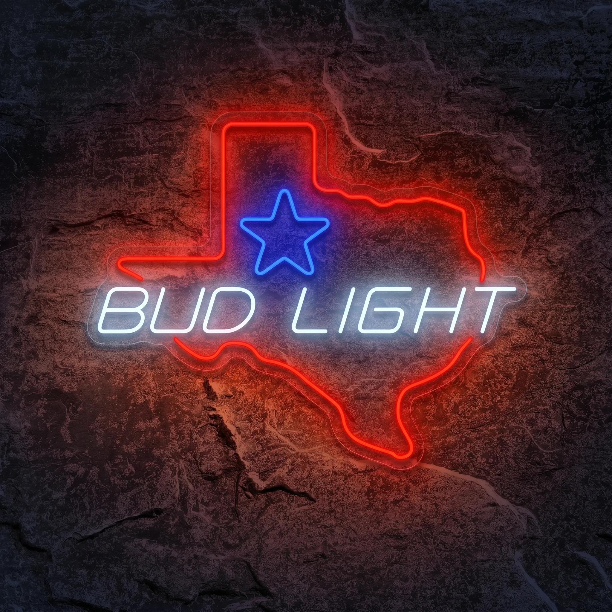 Néon Bud Light Texas Star - Néon personnalisé NeonStar