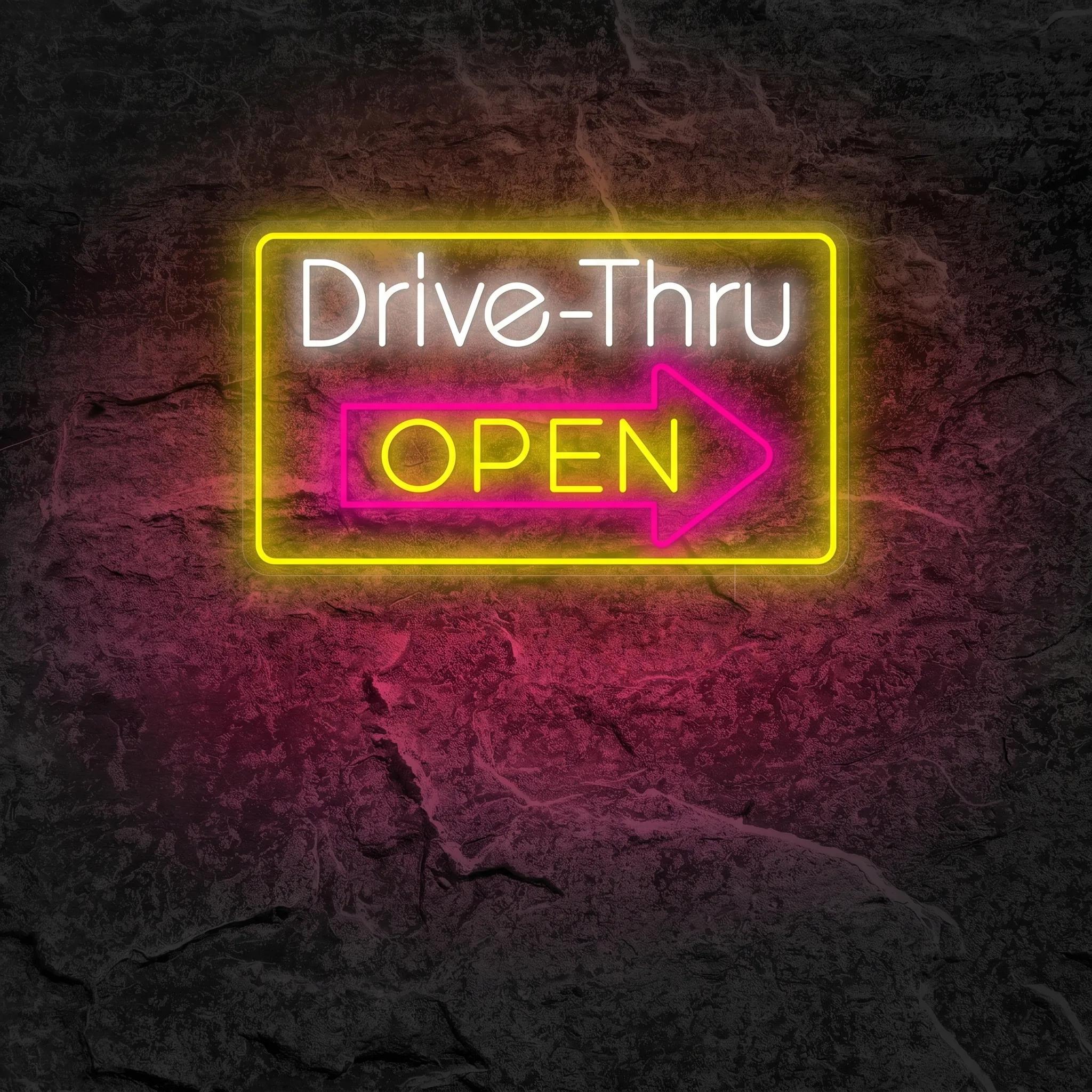 Néon Drive Thru Open - Néon personnalisé NeonStar