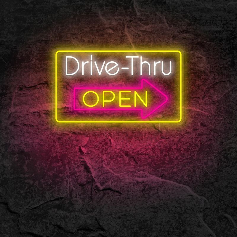 Néon Drive Thru Open - Néon personnalisé NeonStar