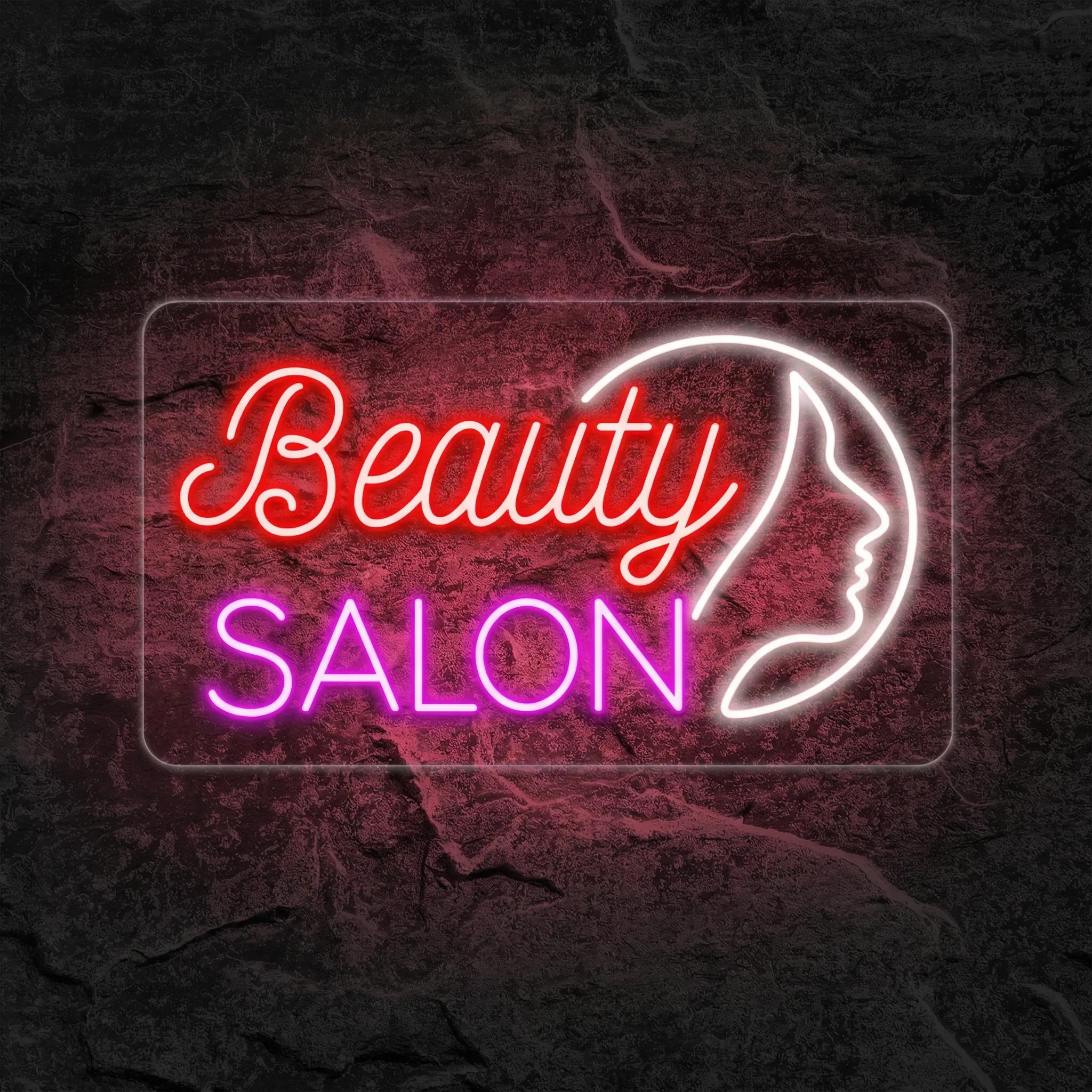 Néon Beauty Salon Visage De Fille - Néon personnalisé NeonStar