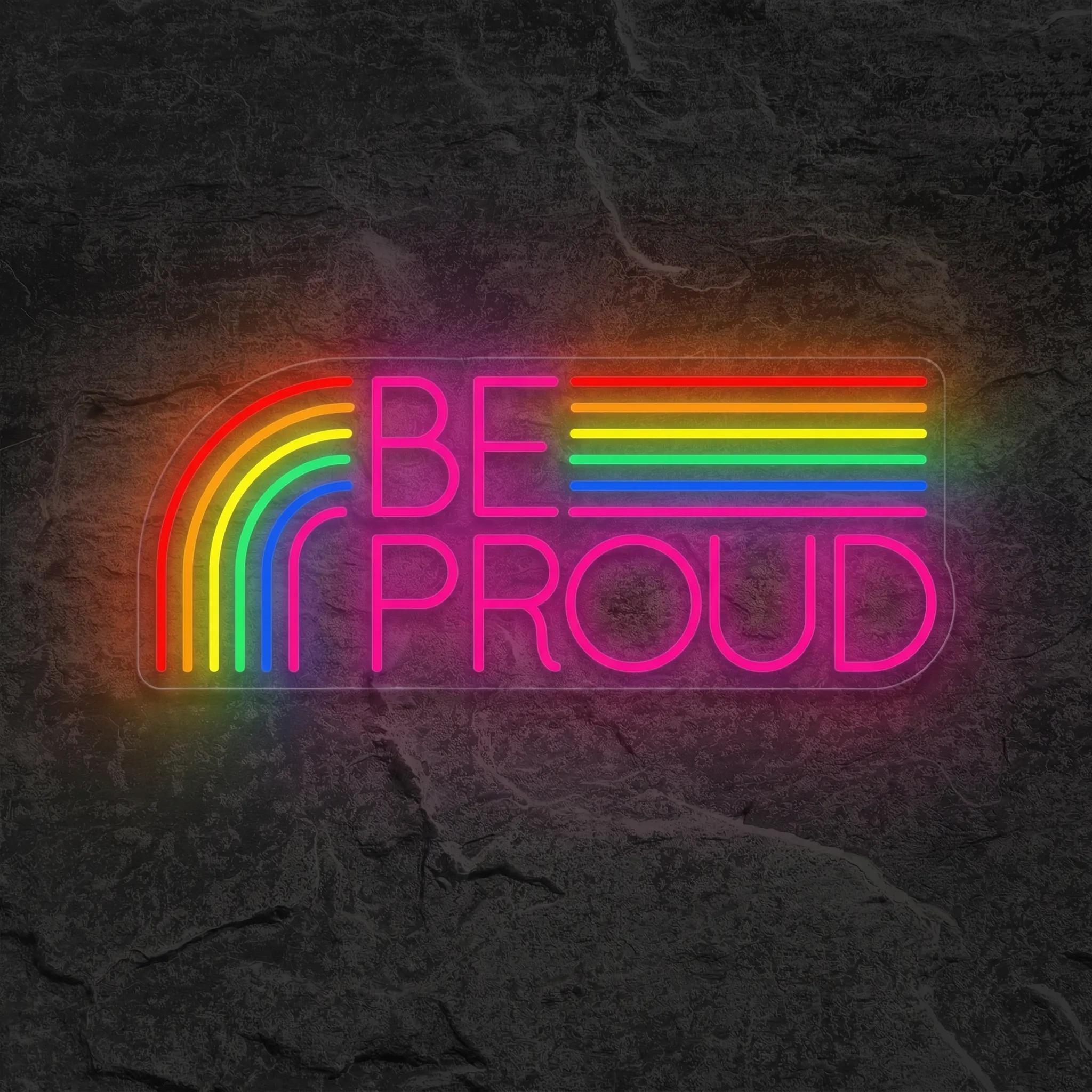 Néon LGBT Be Proud Arc-en-ciel - Néon personnalisé NeonStar