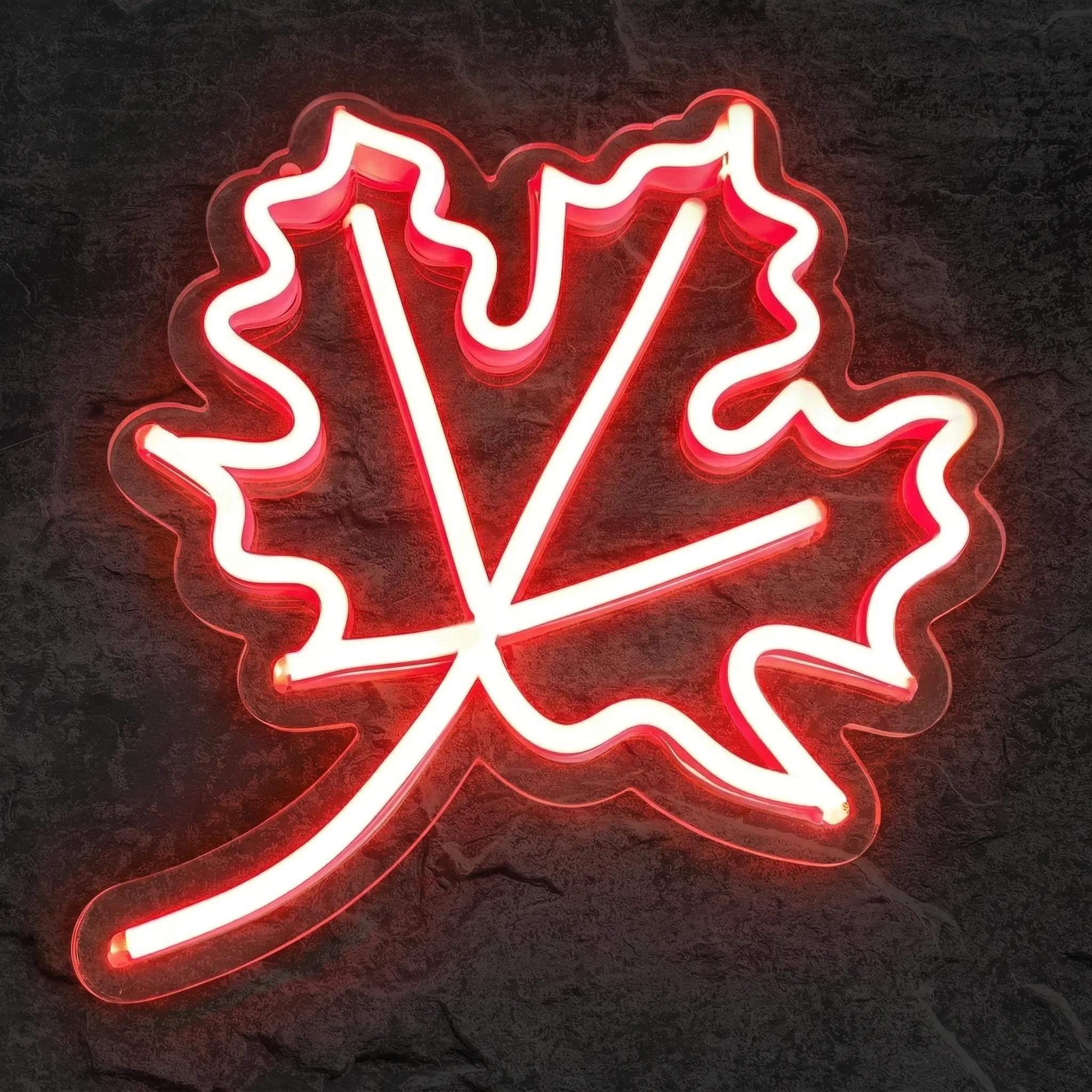 Néon Feuille d'Érable Rouge - Néon personnalisé NeonStar