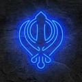 Miniature Néon Symbole Khanda Du Sikhisme - Néon personnalisé