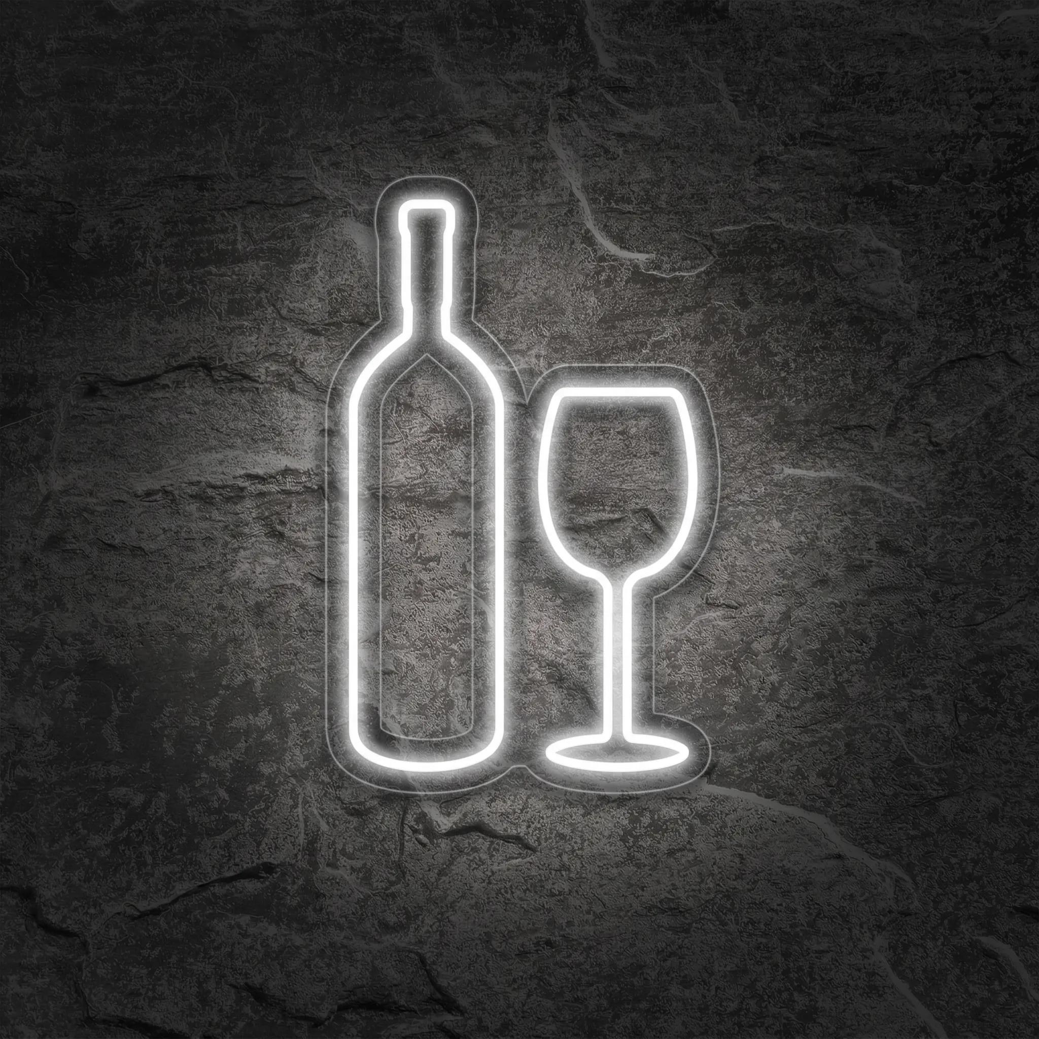 Néon Bouteille de Vin et Verre à Vin - Néon personnalisé NeonStar