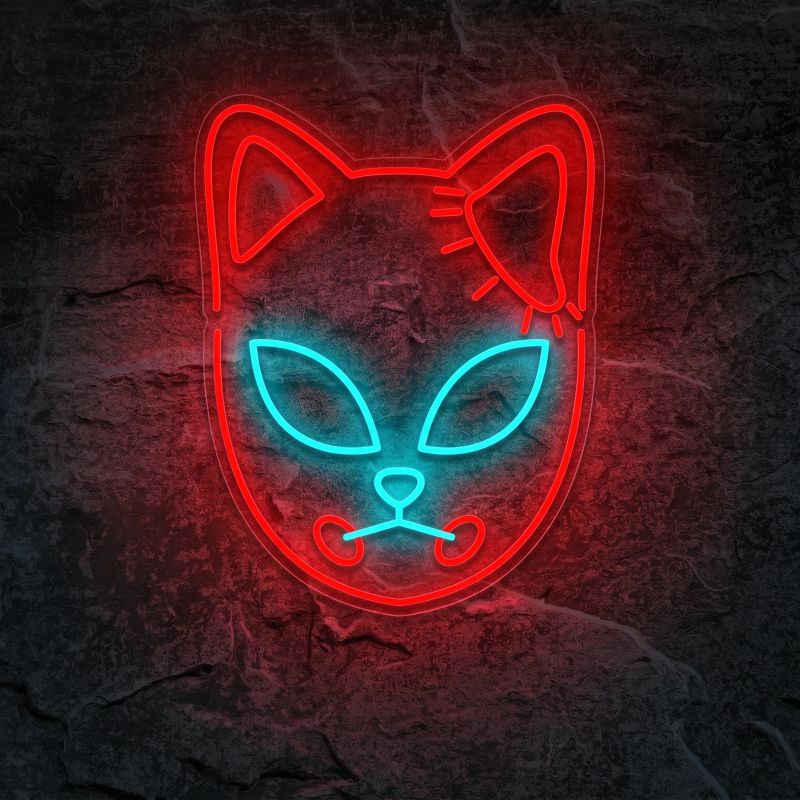 Néon Masque de Renard Anime - Néon personnalisé NeonStar