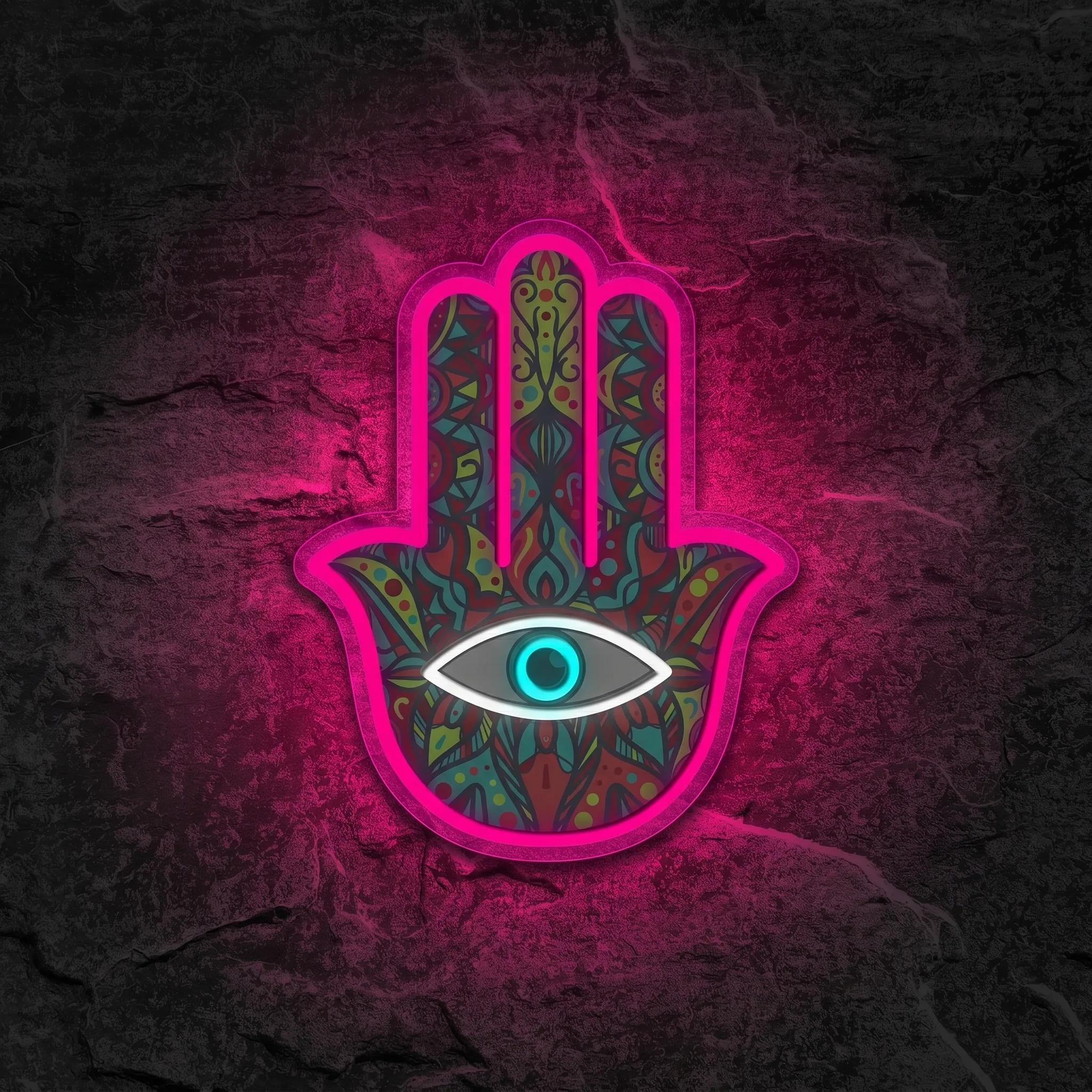 Néon Main de Fatima Hamsa - Néon personnalisé NeonStar