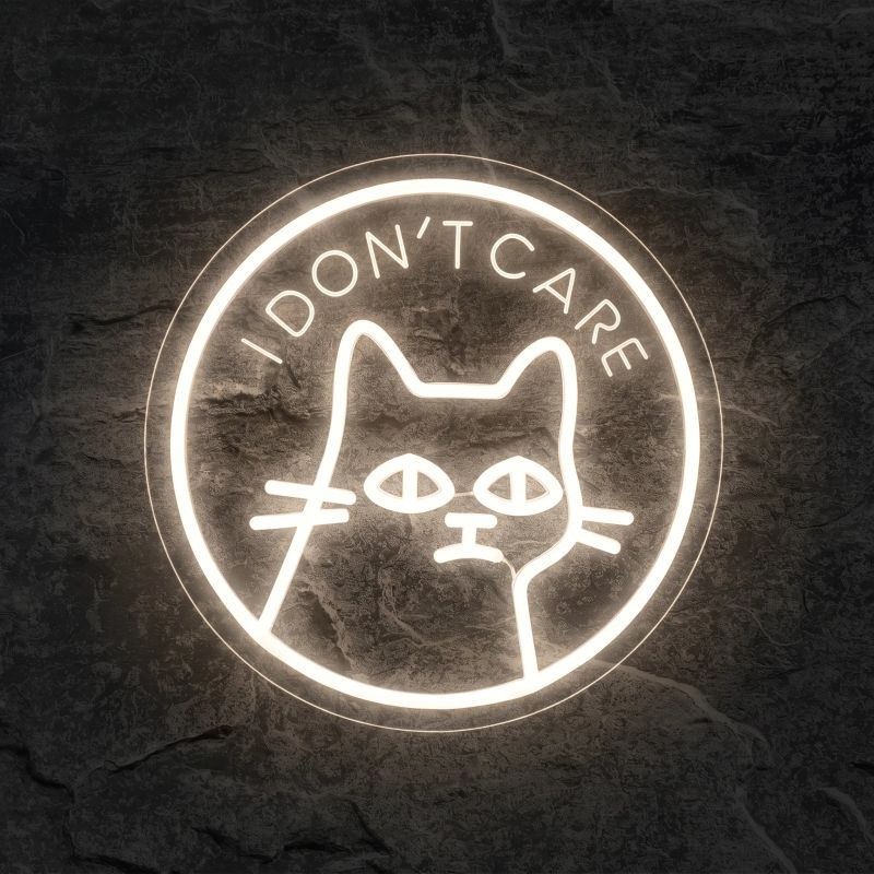Néon Chat I Don't Care - Néon personnalisé NeonStar