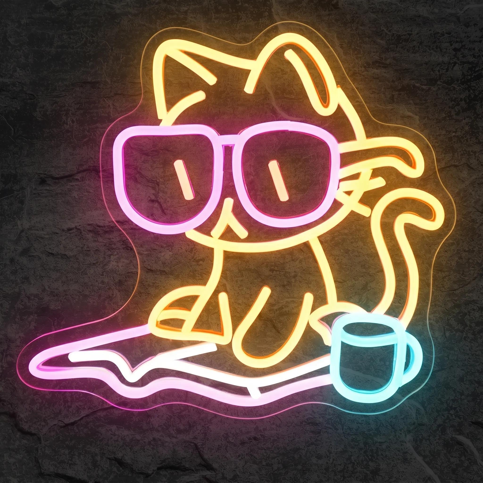 Néon Chat Lecture - Néon personnalisé NeonStar