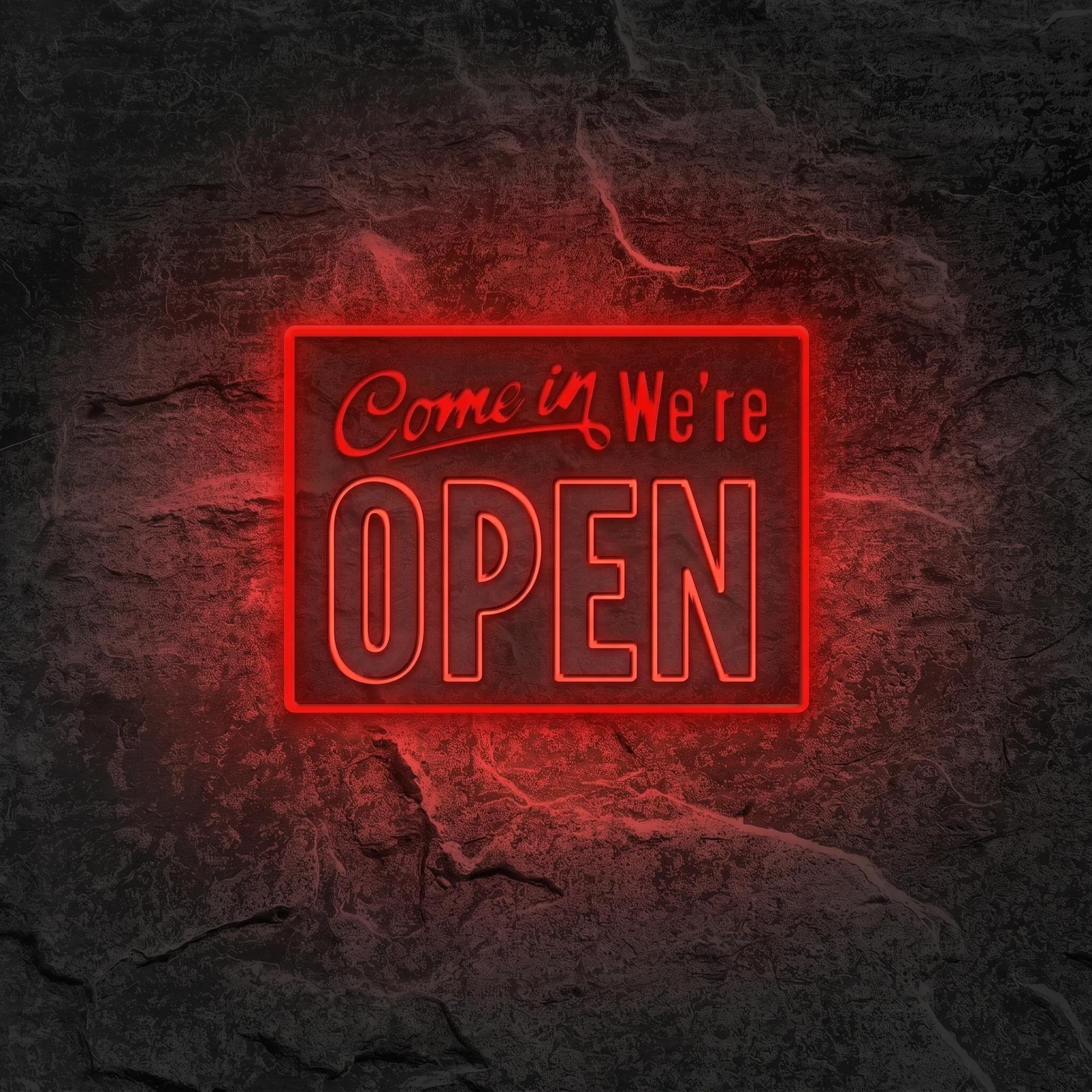 Néon Come In We're Open - Néon personnalisé NeonStar