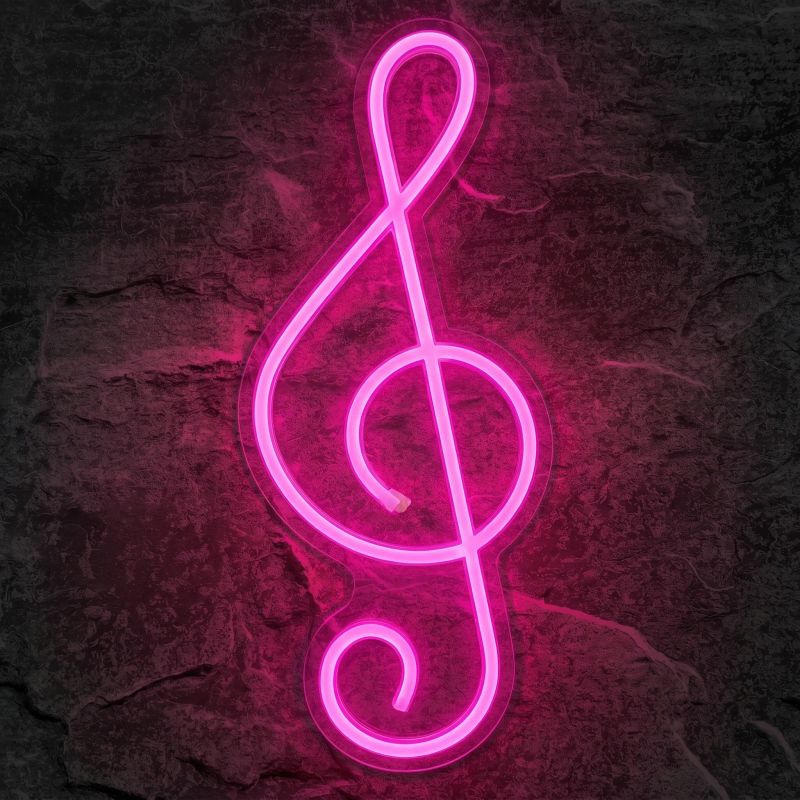 Néon Clez de Sol Rose - Néon personnalisé NeonStar
