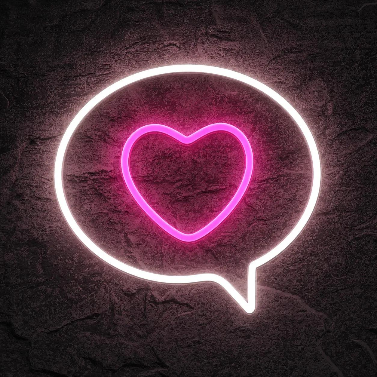 Néon Bulle Coeur - Néon personnalisé NeonStar