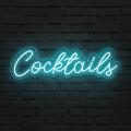Miniature Néon Cocktail Texte Bleu - Néon personnalisé