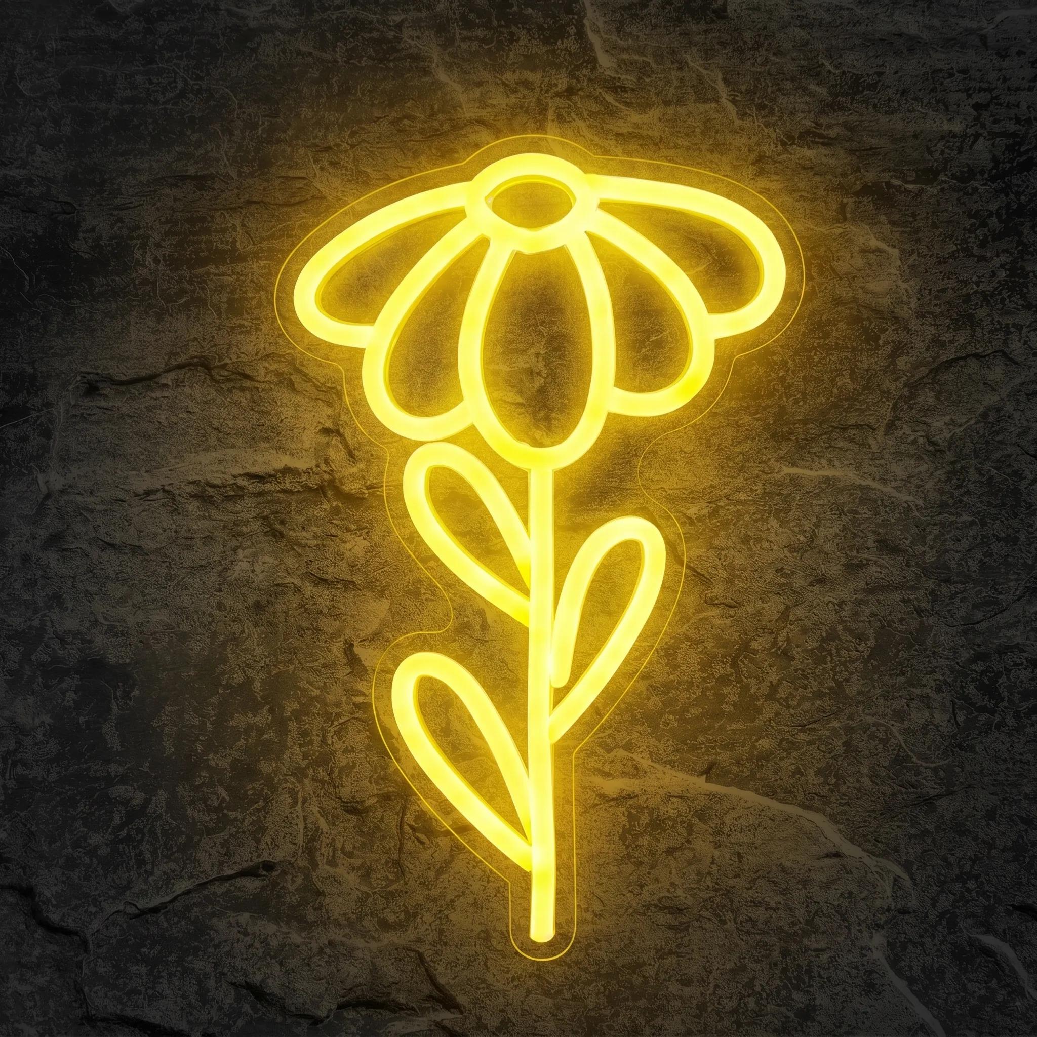 Néon Fleur Jaune - Néon personnalisé NeonStar