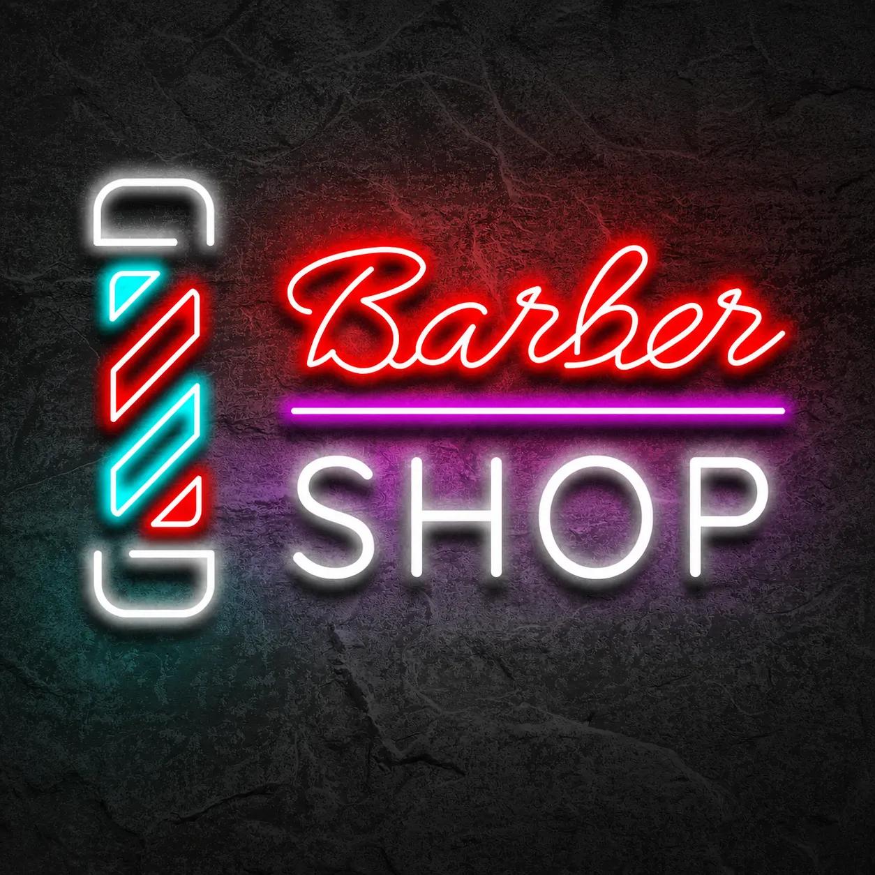 Néon Barber Shop Cut And Shave - Néon personnalisé NeonStar