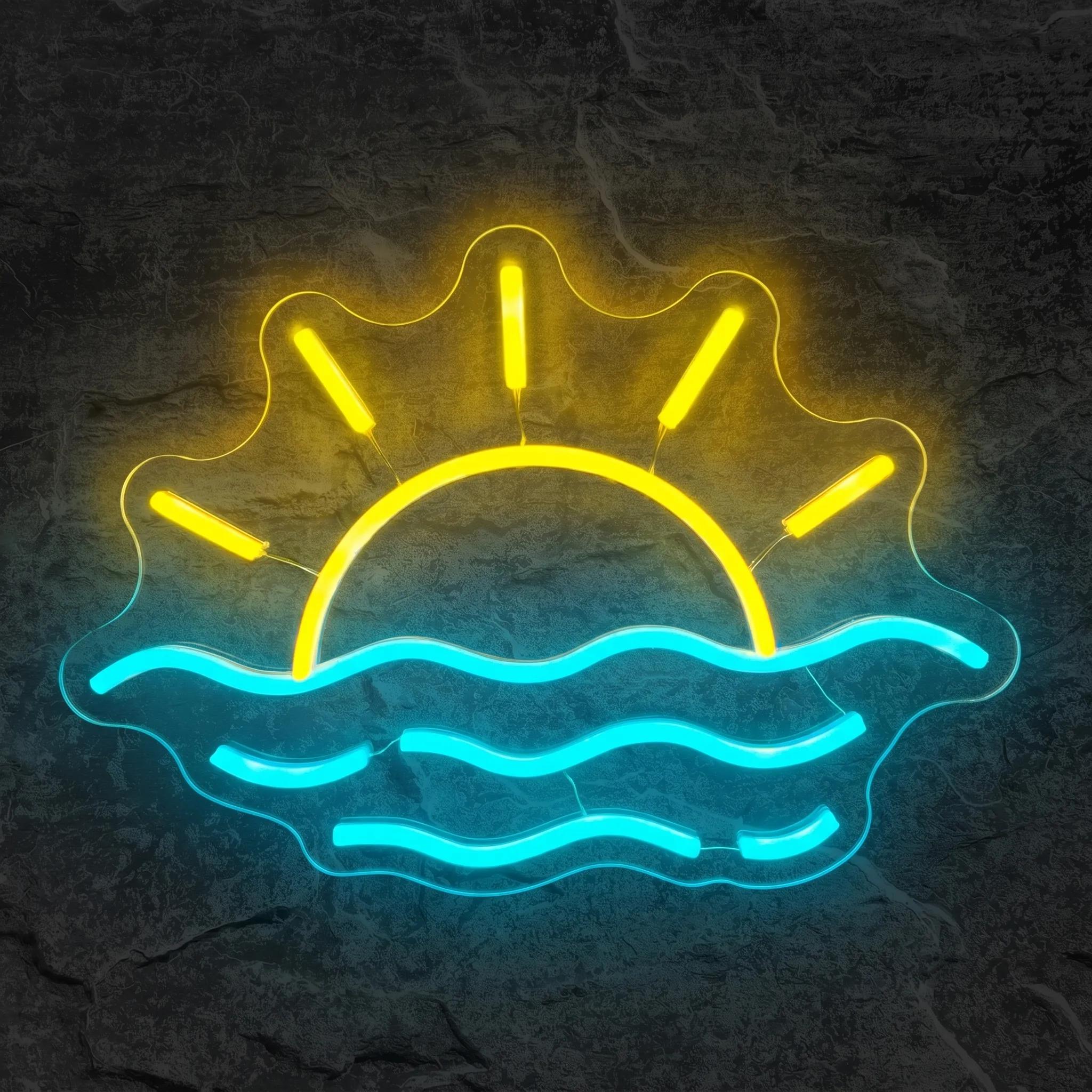 Néon Soleil Vagues - Néon personnalisé NeonStar