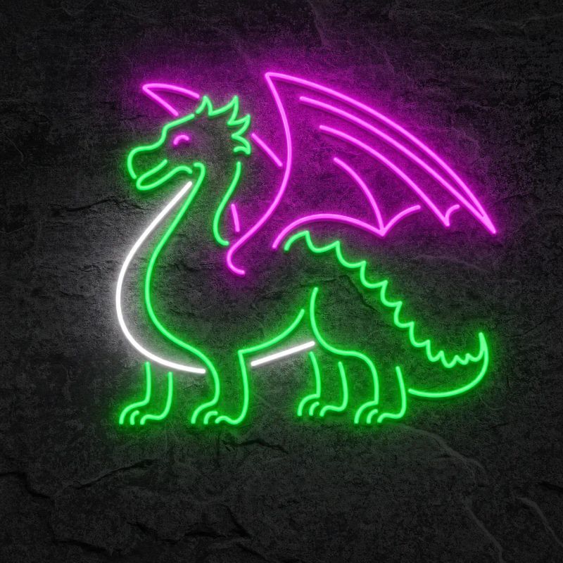 Néon Dragon Avec Ailes - Néon personnalisé NeonStar