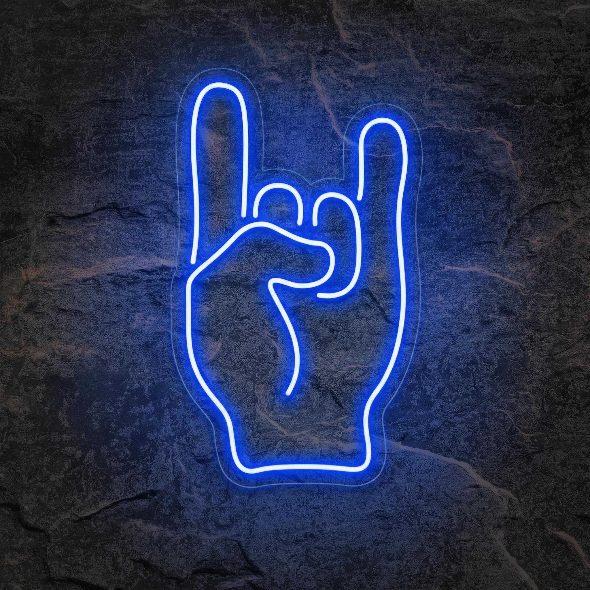 Néon Rock Hand - Néon personnalisé NeonStar