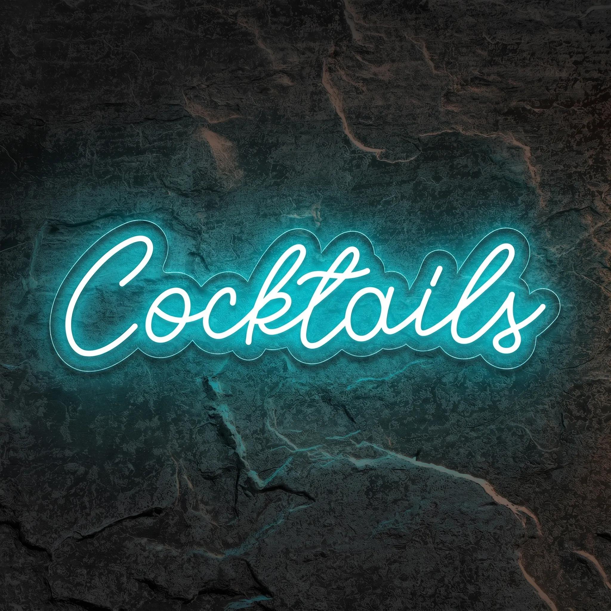 Néon Cocktail Texte Bleu - Néon personnalisé NeonStar
