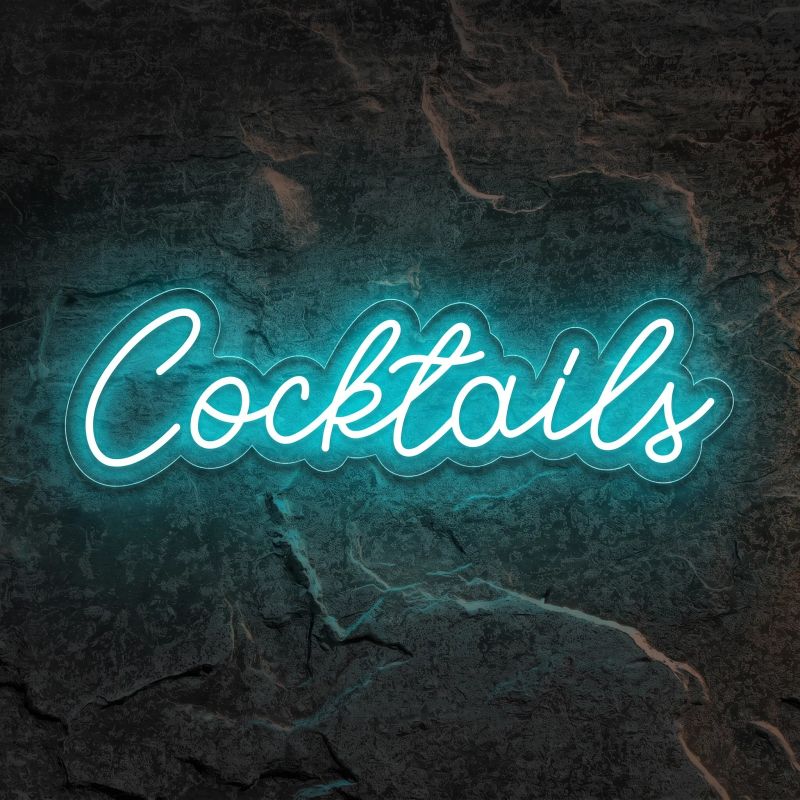 Néon Cocktail Texte Bleu - Néon personnalisé NeonStar