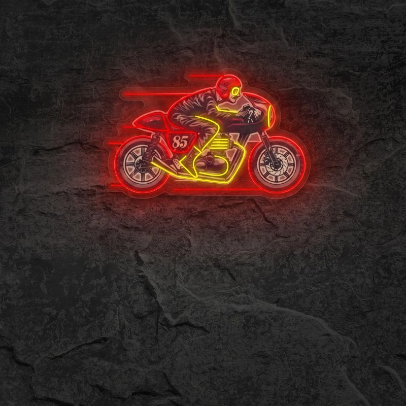 Néon Homme Café Racer Moto Vintage - Néon personnalisé NeonStar