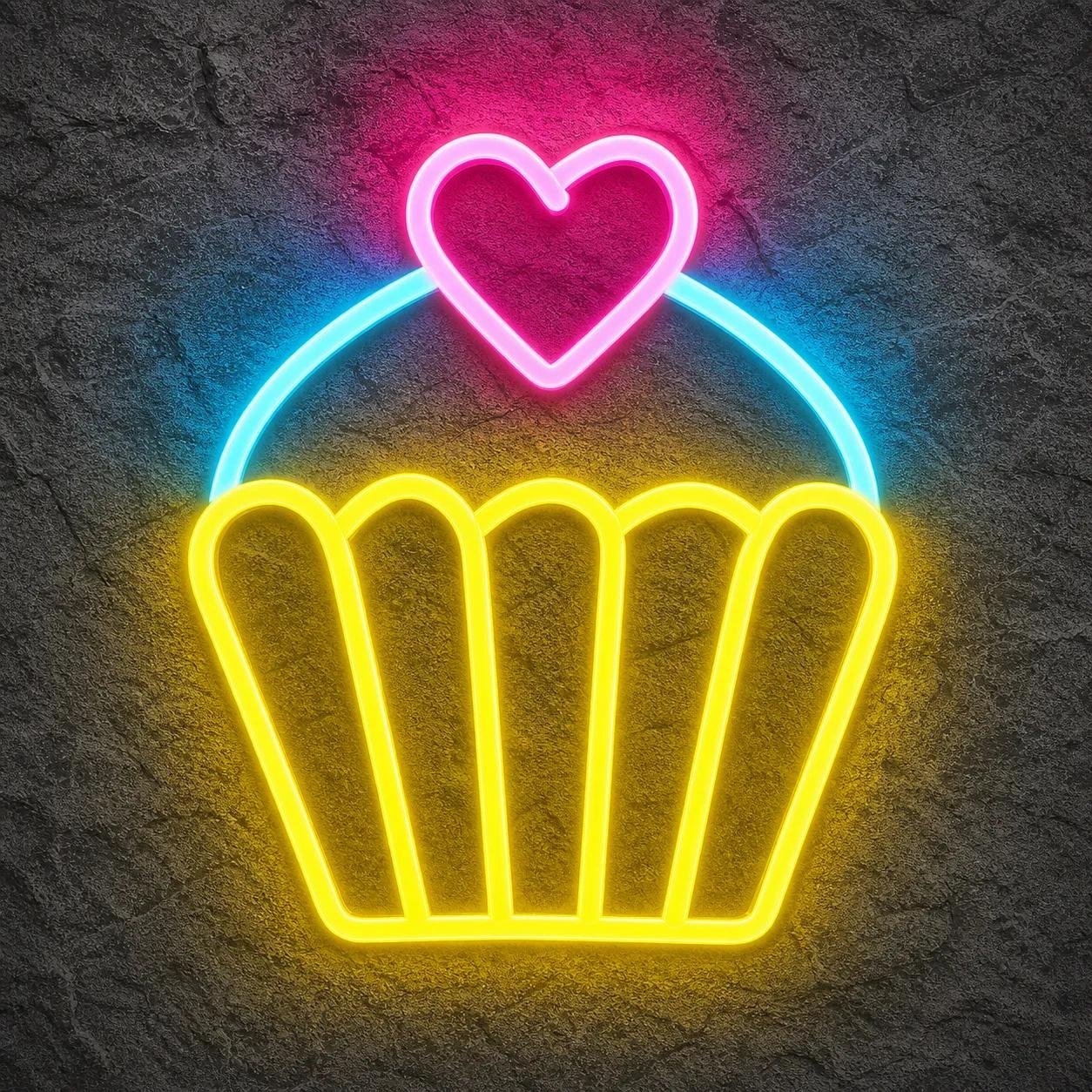 Néon Cupcake Cœur - Néon personnalisé NeonStar