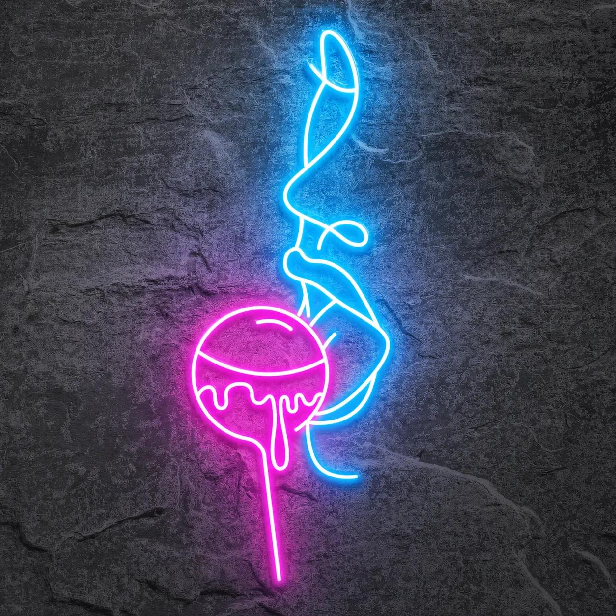 Néon Sucette Bleu et Rose - Néon personnalisé NeonStar