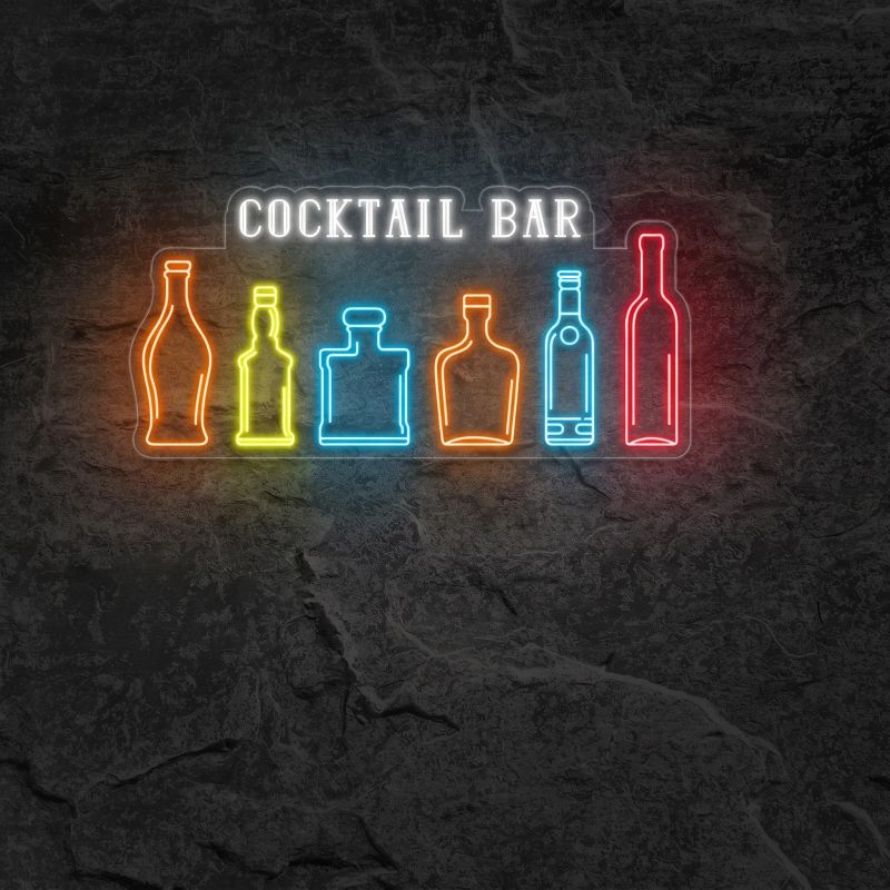 Néon Cocktail Bar Bouteilles - Néon personnalisé NeonStar