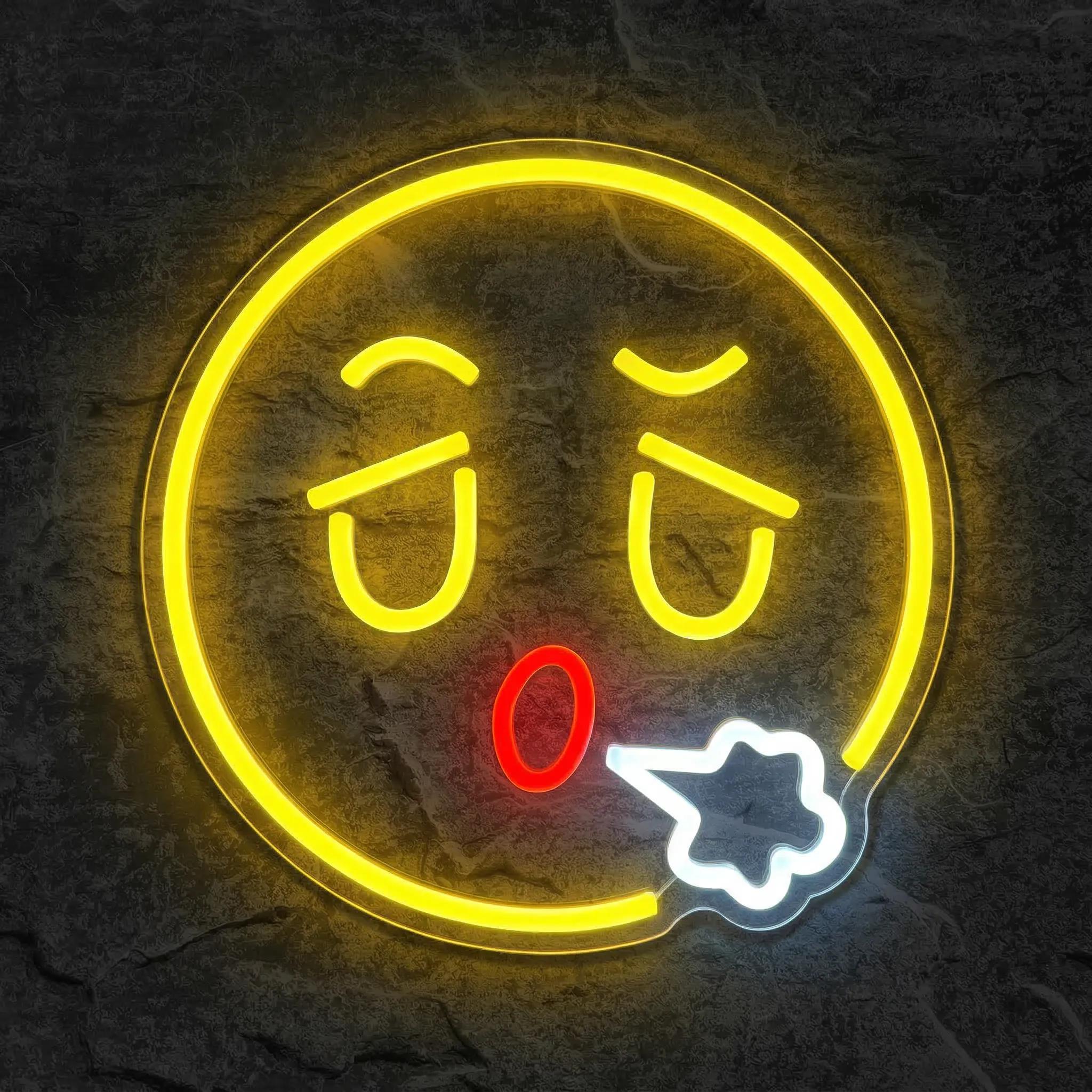 Néon Emoji Soupir - Néon personnalisé NeonStar